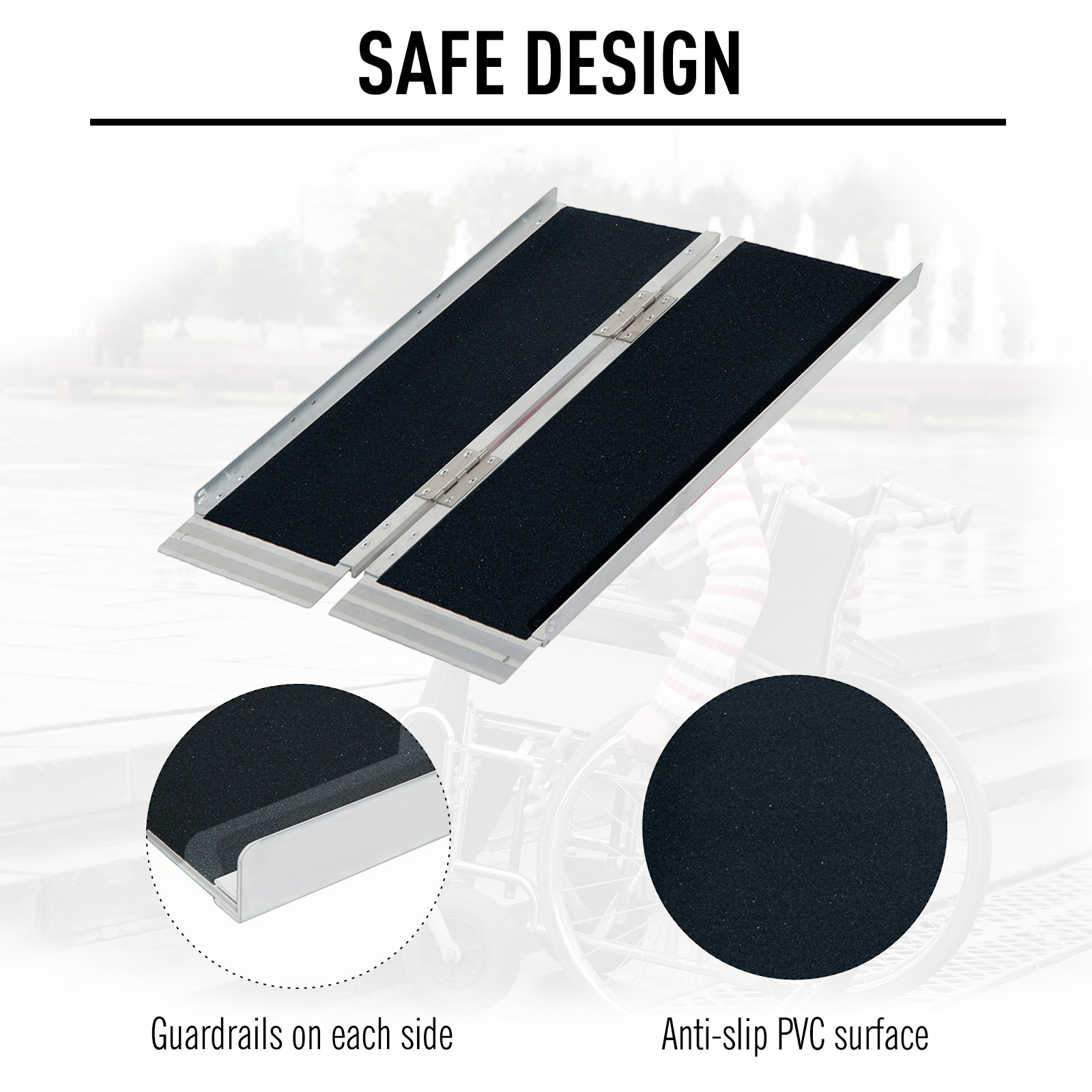 Duo Wheelchair Ramp Pushchair Mobility Assistance Folding w/ Carry